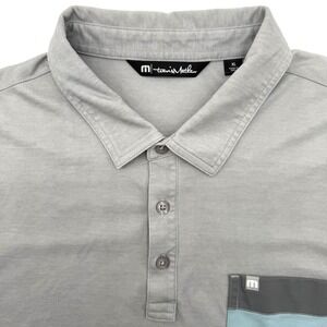 Travis Mathew Men's Short Sleeve Gray Stretch Golf XL Polo Shirt 1921 Logo *READ